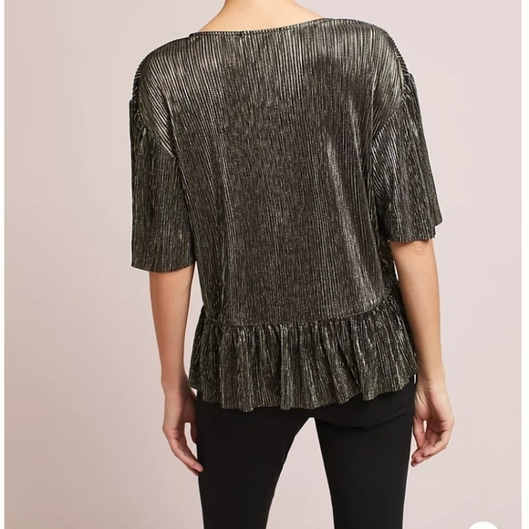Anthropologie Shine Peplum Top size Medium - Picture 4 of 7